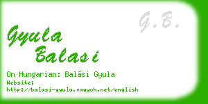 gyula balasi business card