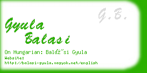 gyula balasi business card